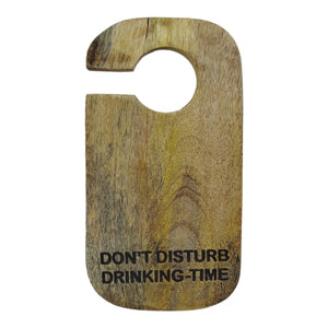 Drinking Time Untersetzer im Design eines Türhängers aus Mangoholz im 4er Set