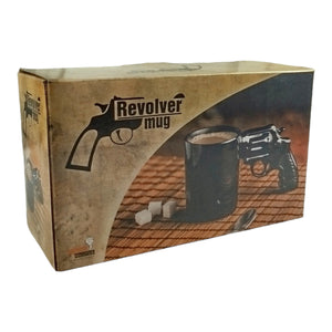 Revolver Kaffeebecher - Pistolen-Tasse in Schwarz