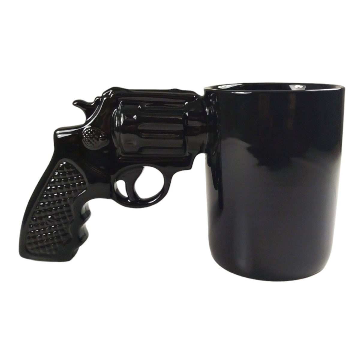 Revolver Kaffeebecher - Pistolen-Tasse in Schwarz