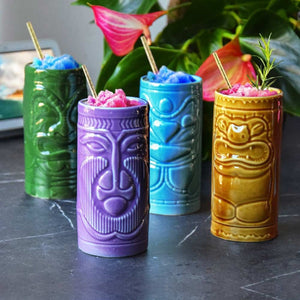 Tiki Cocktailgläser Hawaii Gläser Tiki Totem Cocktailbecher im 4er Set