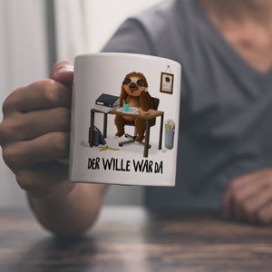 Der Wille war da Faultier Kaffeebecher