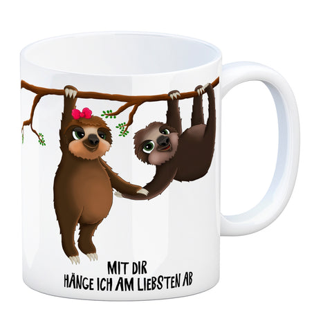 Mit dir hänge ich am liebsten ab Faultier Kaffeebecher