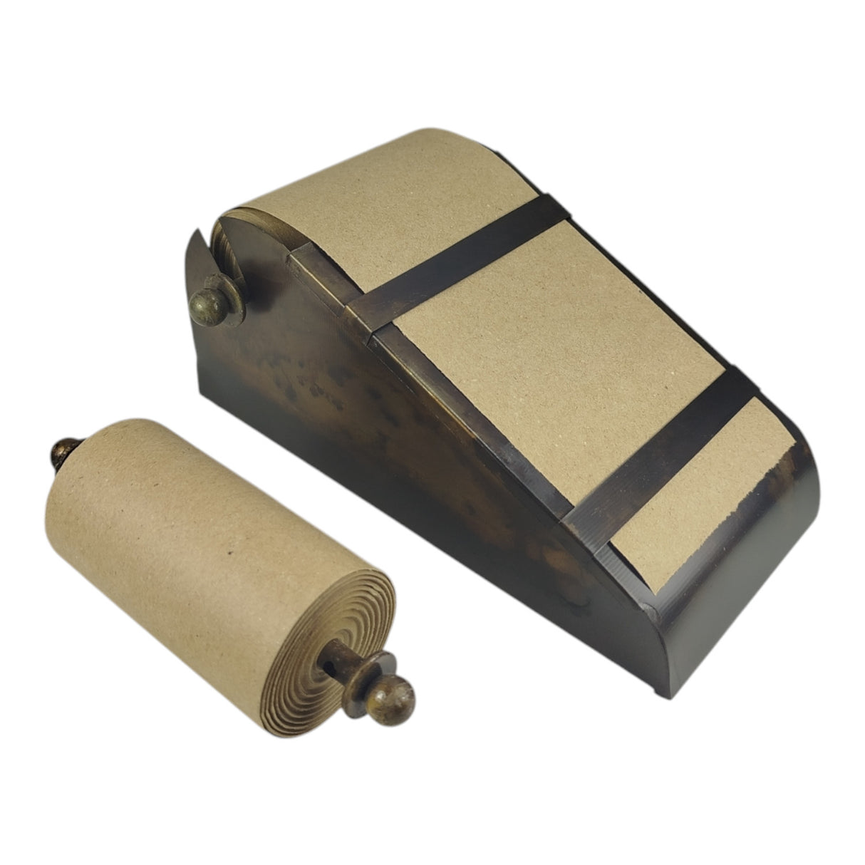 Retro Notizrollenhalter aus Metall - 15m Notizblock mit Ersatzrolle