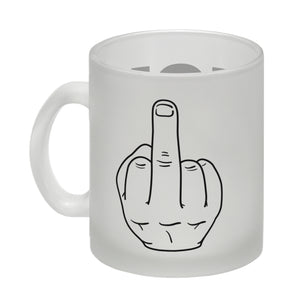 Kaffeebecher mit Mittelfinger Motiv und Spruch: Ich hasse Menschen
