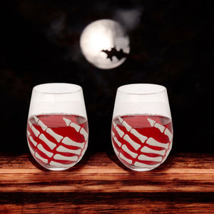 Skelett-Hand Trinkglas im 2er Set Halloween Deko