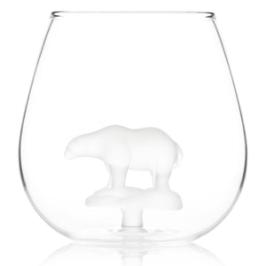Eisbär Glas - Trinkglas mit Polarbär auf Eisscholle