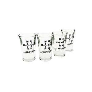 Alkohol Strukturformel Ethanol Schnapsglas im 4er Set