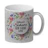 Kaffeebecher mit Spruch: Hallo Schatz ich liebe uns