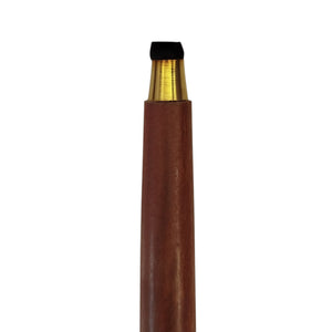 Gerillter Kugelknauf Spazierstock aus Holz mit goldenem Griff aus Metall