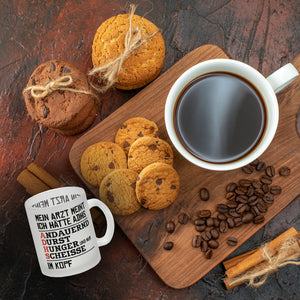 Kaffeebecher mit Spruch: Mein Arzt meint ich hätte ADHS