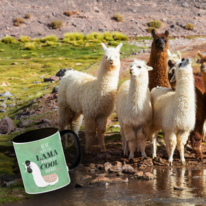 Kaffeebecher mit Spruch: Ich war ein Lama bevor es ...