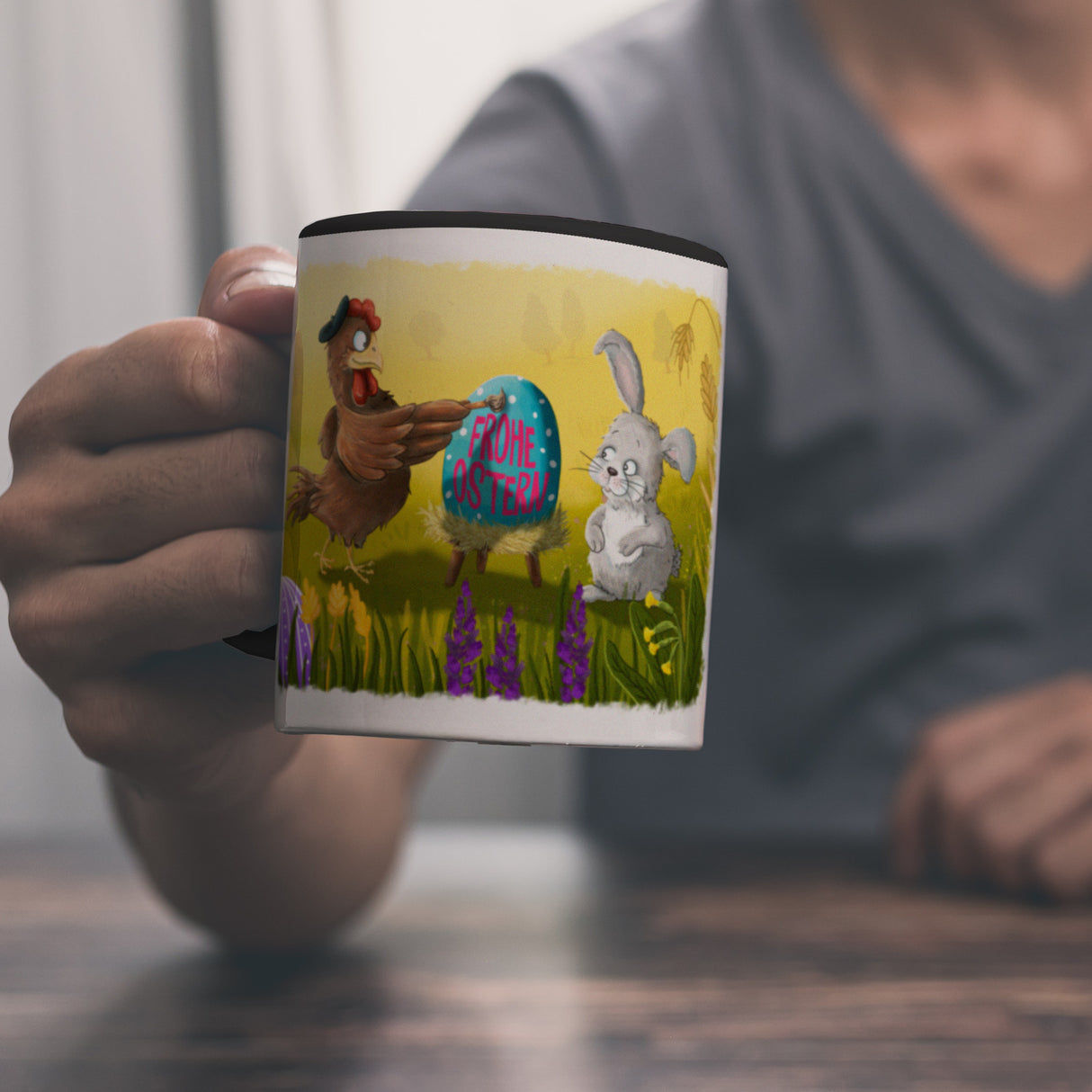 Frohe Ostern Kaffeebecher mit Ostermotiv
