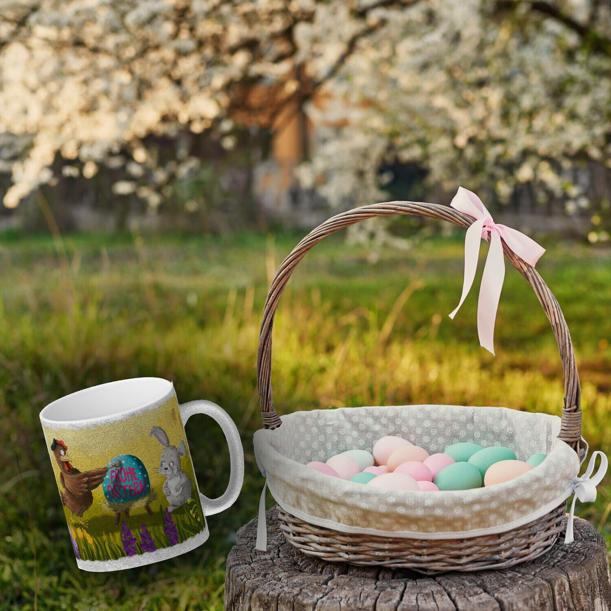 Frohe Ostern Kaffeebecher mit Ostermotiv