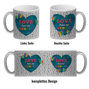 Kaffeebecher mit Spruch: Love has no gender