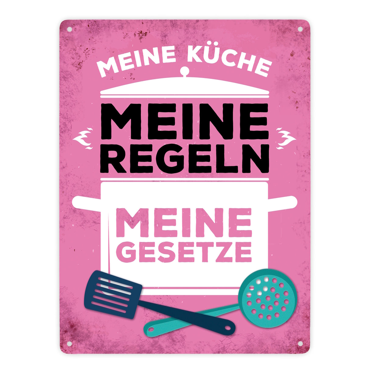 Meine Küche - Meine Regeln - Meine Gesetze Metallschild