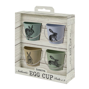 Eimer Eierbecher mit Hasen Design im 4er Set