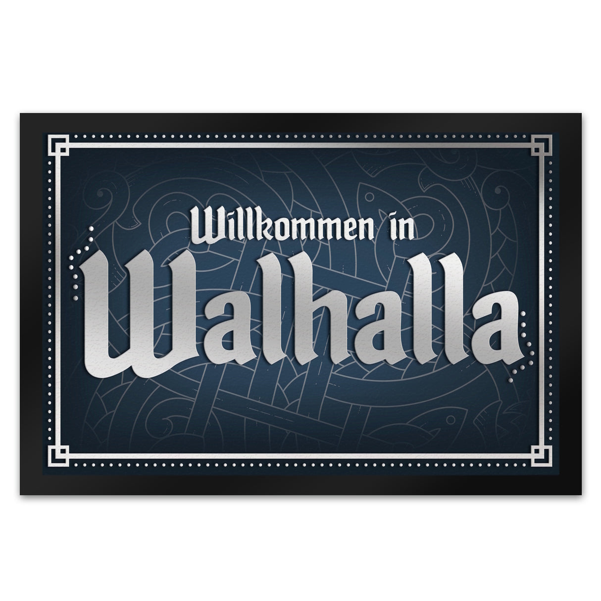 Willkommen in Walhalla Fußmatte mit Runen Motiv