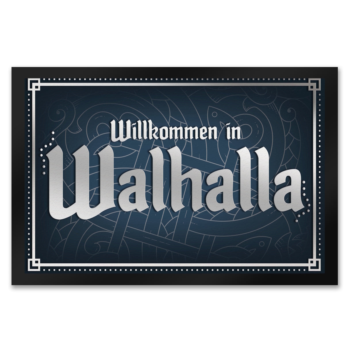 Willkommen in Walhalla Fußmatte mit Runen Motiv