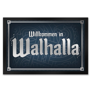 Willkommen in Walhalla Fußmatte mit Runen Motiv