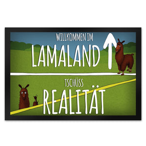 Willkommen im Lamaland - Tschüss Realität Fußmatte