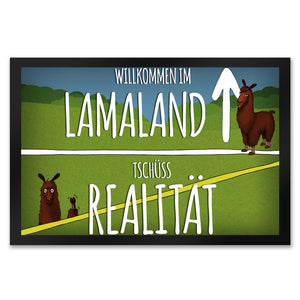 Willkommen im Lamaland - Tschüss Realität Fußmatte