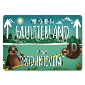 Willkommen im Faultierland Fußmatte