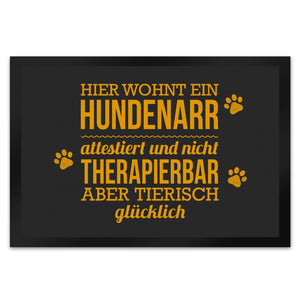 Hier wohnt ein Hundenarr… Fußmatte