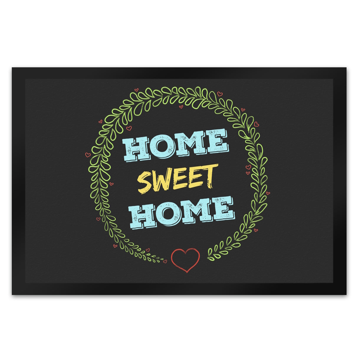 Home Sweet Home Fußmatte mit Blumen Motiv