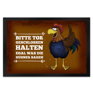 Bitte Tor geschlossen halten... Hahn Fußmatte