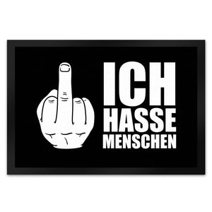 Ich hasse Menschen Fußmatte mit Mittelfinger Motiv