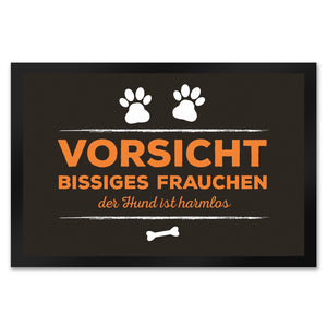 Vorsicht bissiges Frauchen Fußmatte