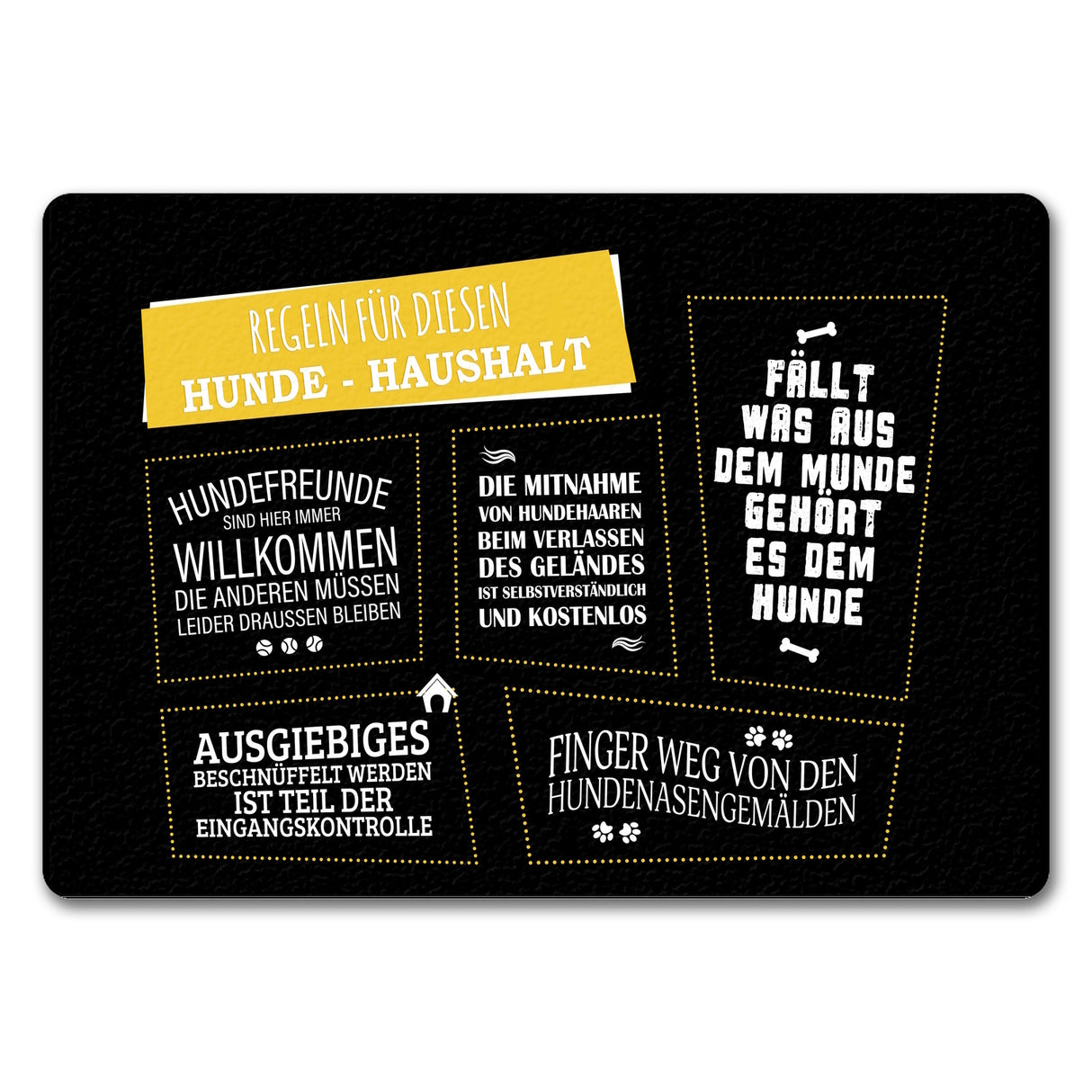 Regeln für diesen Hunde-Haushalt Fußmatte