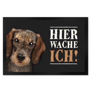 Hier wache ich! Dackel Fußmatte
