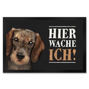 Hier wache ich! Dackel Fußmatte