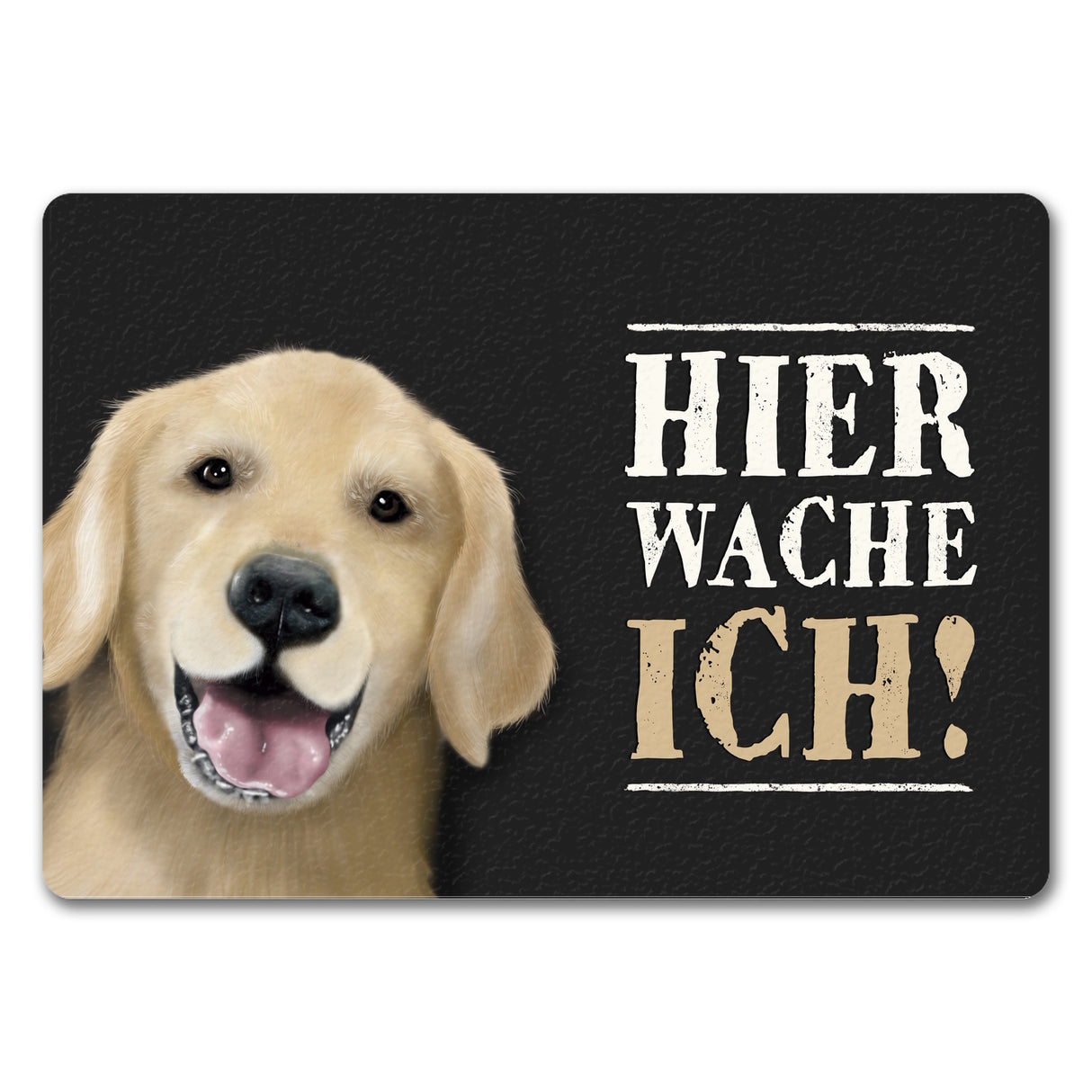 Hier wache ich! Golden Retriever Fußmatte