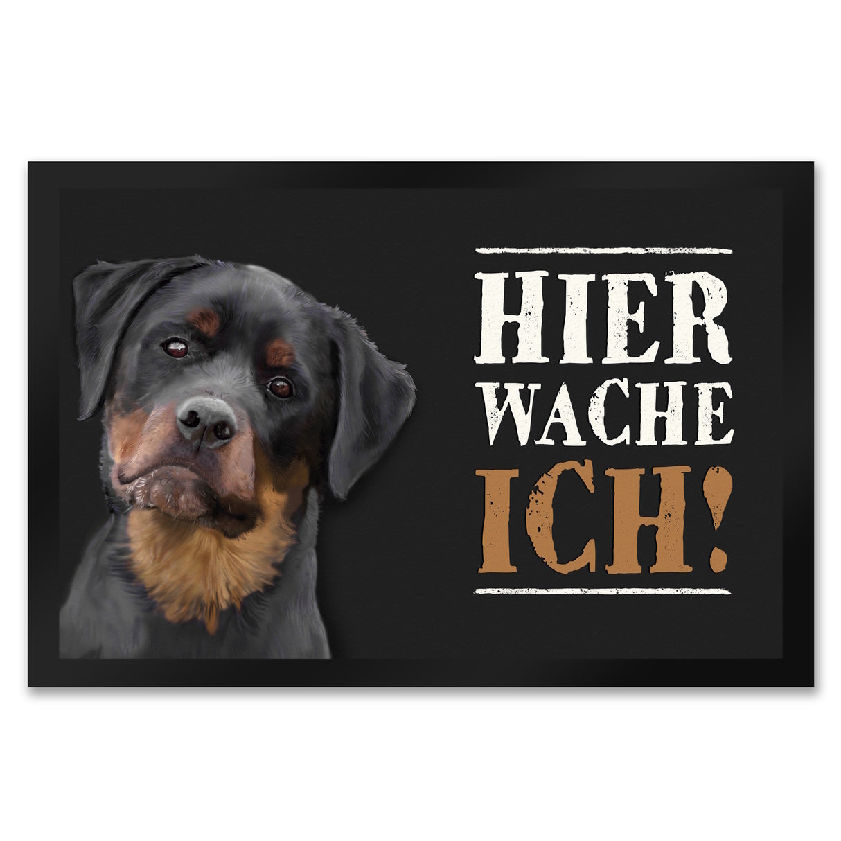 Hier wache ich! Rottweiler Fußmatte
