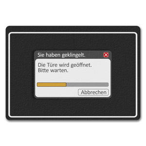 Sie haben geklingelt - Die Türe wird geöffnet Fußmatte mit Computer Motiv