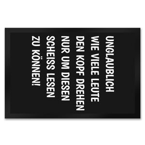 Kopf drehen um diesen Scheiss lesen zu können Fußmatte mit Motiv