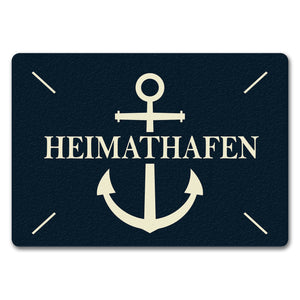 Heimathafen Fußmatte mit Anker Motiv