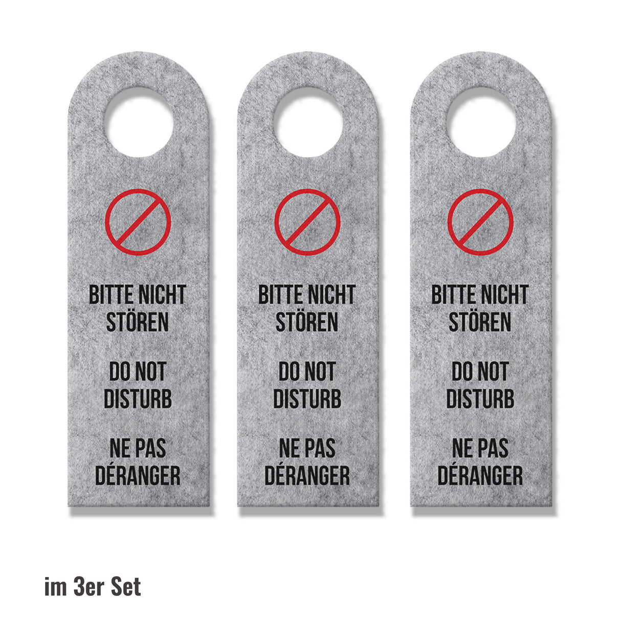 Bitte nicht stören oder Bitte Zimmer reinigen Sprachen-Türhänger in grau