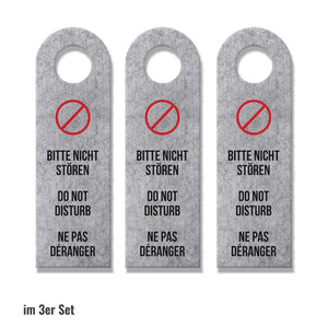 Bitte nicht stören oder Bitte Zimmer reinigen Sprachen-Türhänger in grau