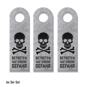Betreten auf eigene Gefahr Totenkopf Türhänger