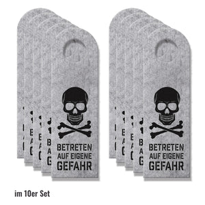Betreten auf eigene Gefahr Totenkopf Türhänger