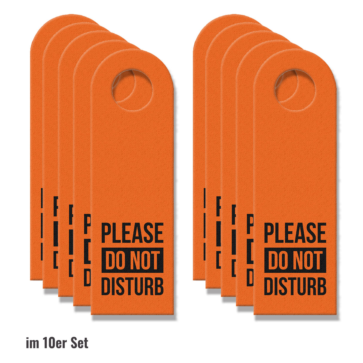 Please do not disturb oder Clean up my room Türhänger mit Balken in Orange