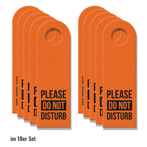 Please do not disturb oder Clean up my room Türhänger mit Balken in Orange