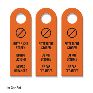 Bitte nicht stören oder Bitte Zimmer reinigen Sprachen-Türhänger in orange