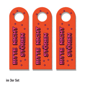 Bitte nicht stören oder Komm rein Türhänger im Retro-Stil in Orange