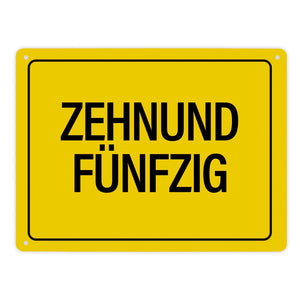 60. Geburtstag Metallschild mit Spruch: Zehnundfünfzig