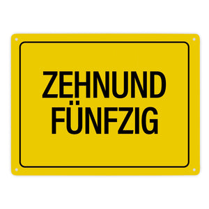 60. Geburtstag Metallschild mit Spruch: Zehnundfünfzig