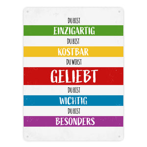 Du wirst geliebt Metallschild